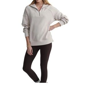 Varley Rhea Cream/Sand Half-Zip Sweat 2.0